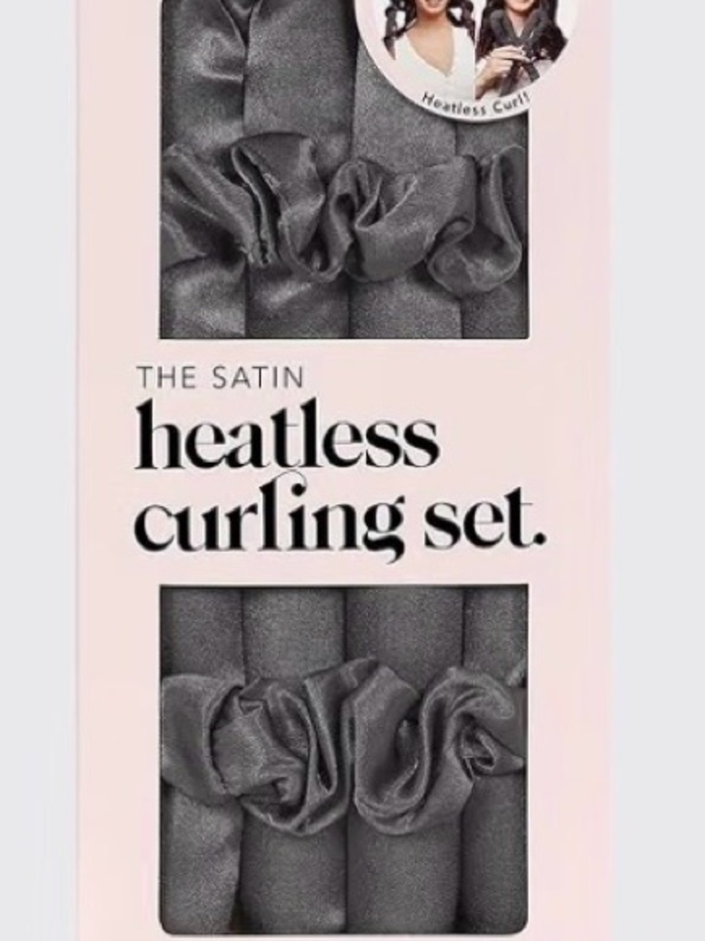Kitsch Satin Heatless Curling Set - Dark Gray, BNIP